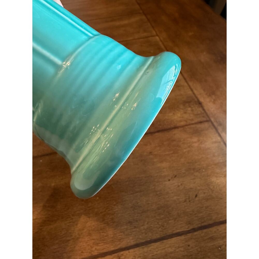 Fiesta turquoise medium vase 9.5” HLC USA ceramic flower vase Fiestaware - Picture 8 of 14